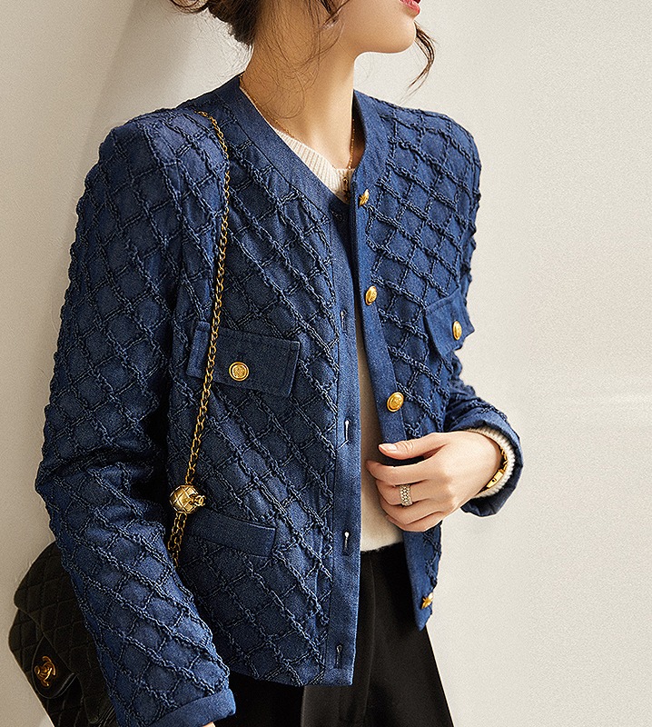 30대여자옷쇼핑몰 블루 퀄팅 자켓